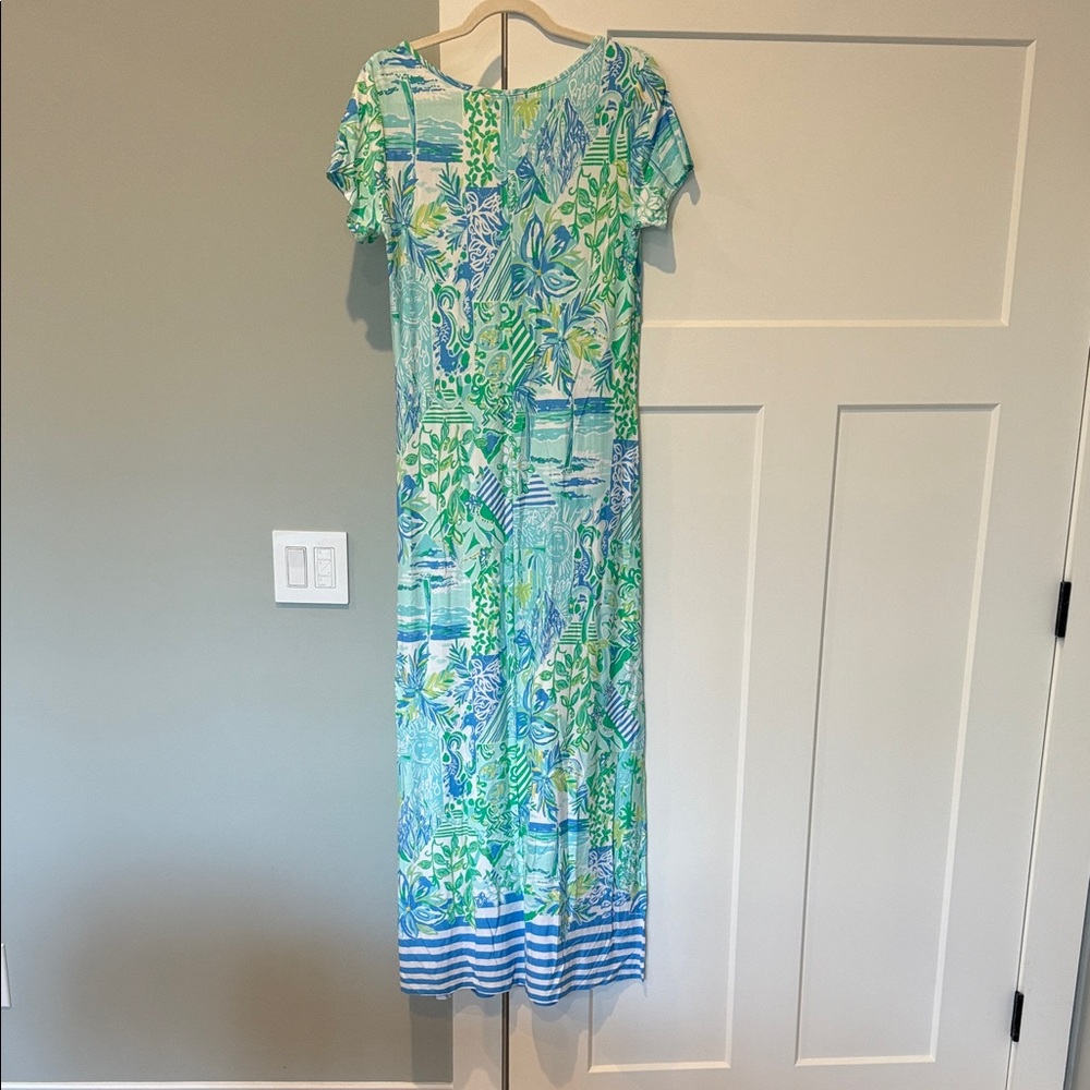 Lilly Pulitzer Tropical Blue and Green Maxi Dress - Picture 3 of 3